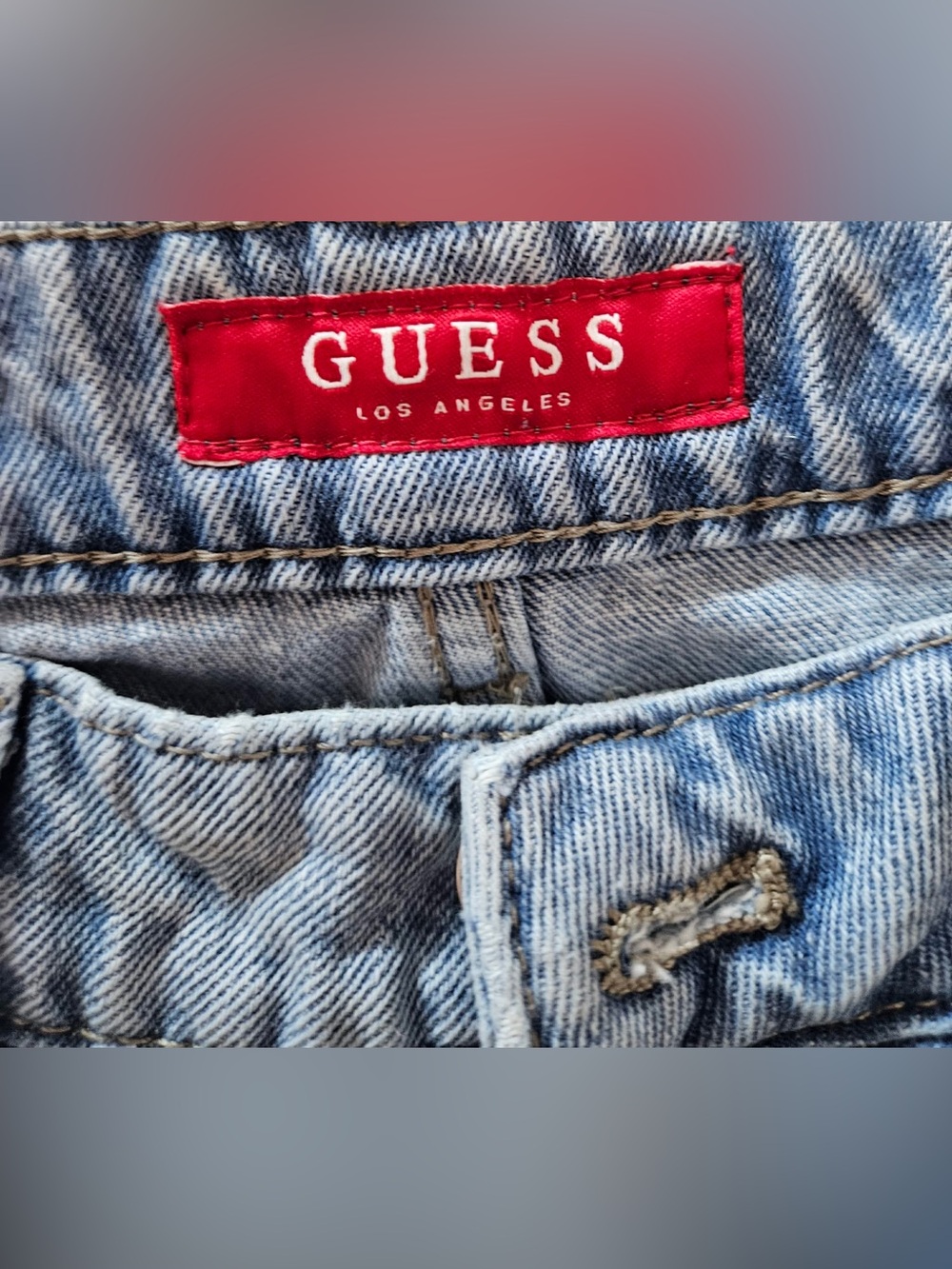 GUESS Y2K Light Blue Embroidered Butterfly High-Rise Jeans - Picture 7 of 9